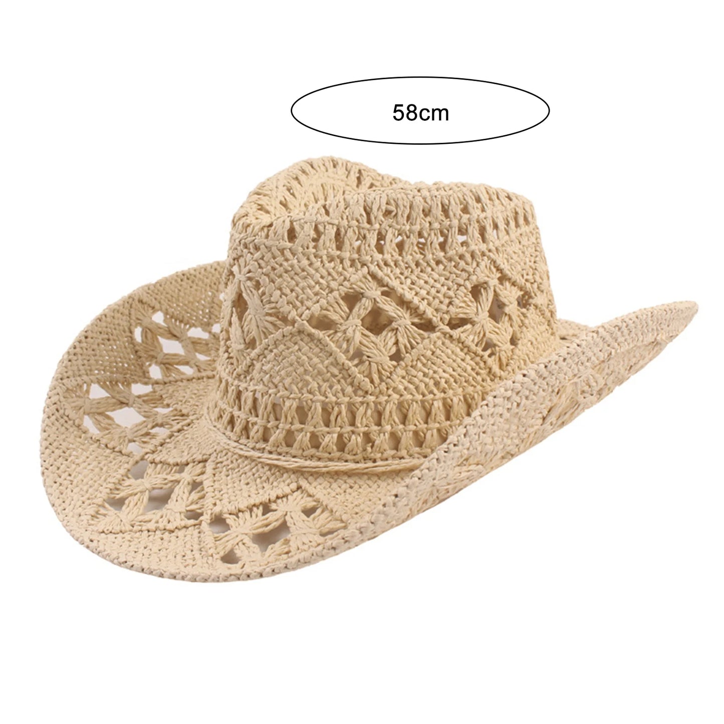 Straw Cowboy Hat Wide Brim Sun Hat Cowgirl Summer Panama Hat Men Women Sombrero Travel Outdoor Family Hat