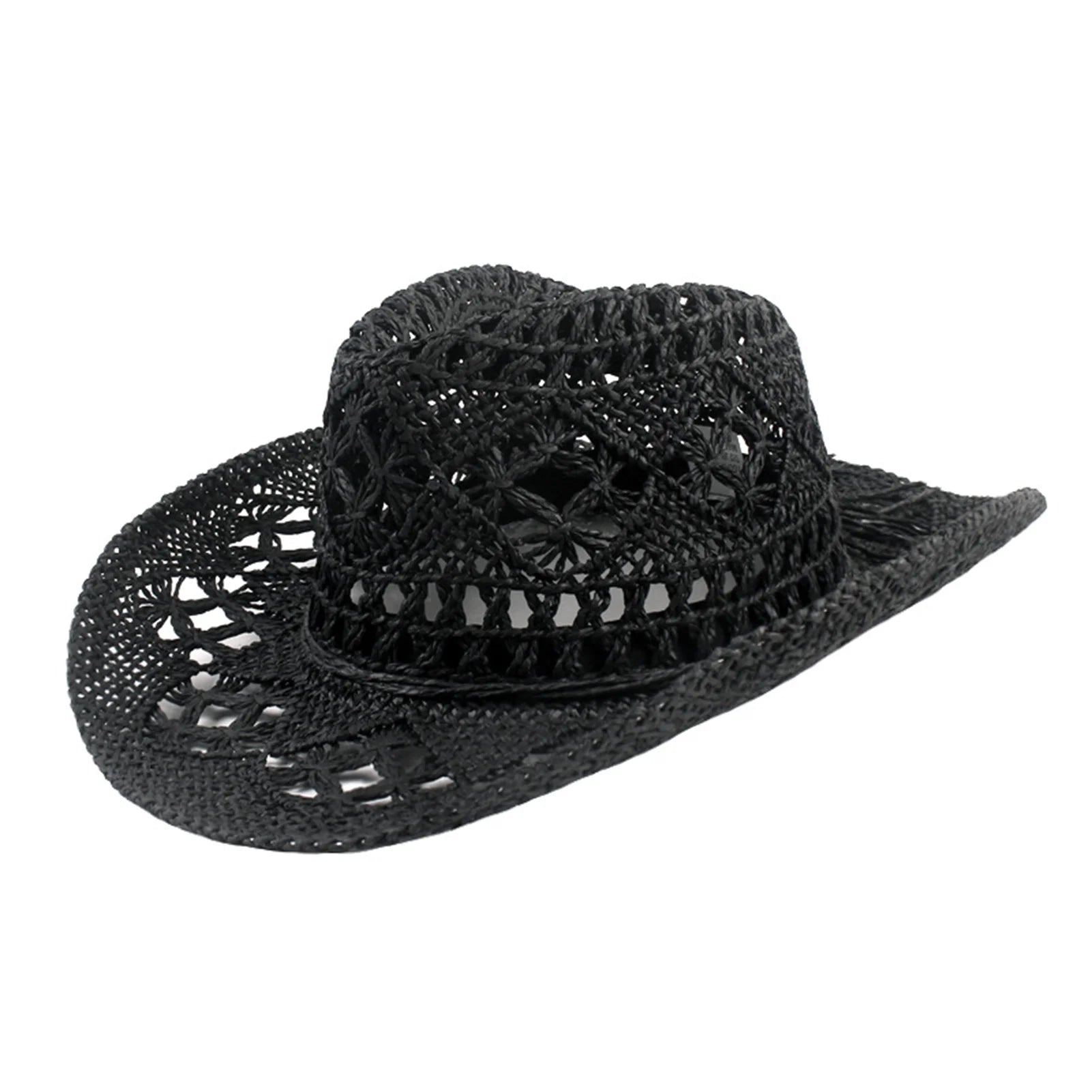 Straw Cowboy Hat Wide Brim Sun Hat Cowgirl Summer Panama Hat Men Women Sombrero Travel Outdoor Family Hat